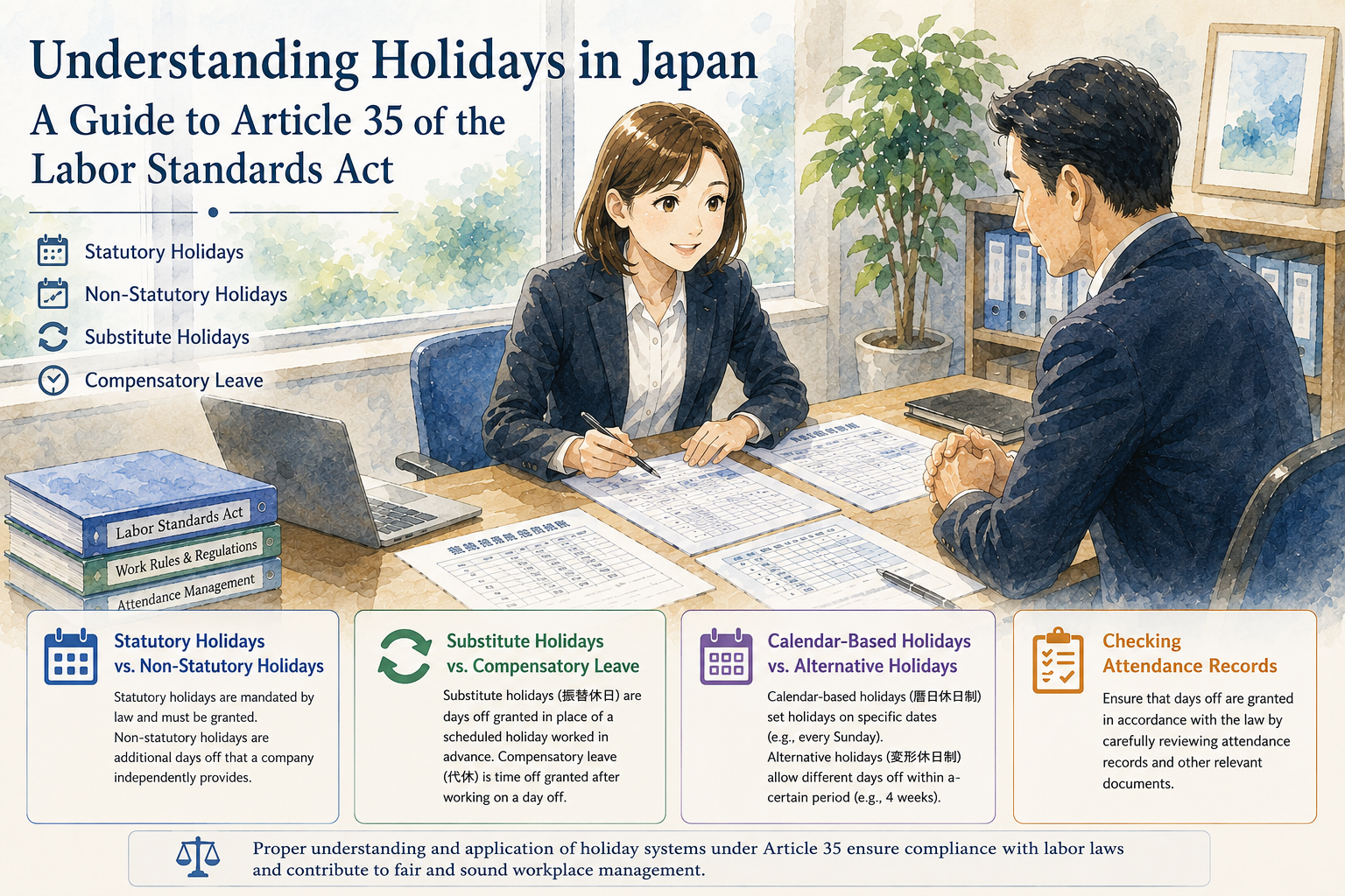 Understanding Holidays in JapanA Guide to Article 35 of the Labor Standards Act
